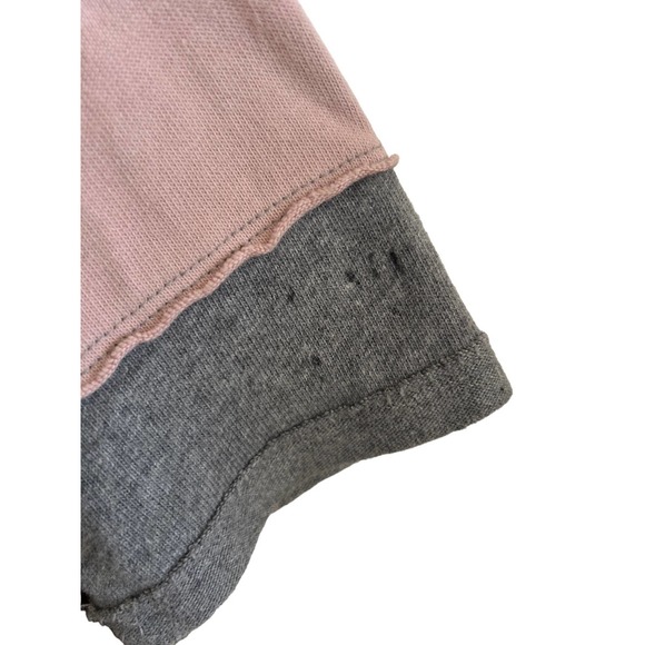 We The Free Pink/Gray Cropped Striped 100% Cotton Sweater Women’s Size M - Picture 5 of 7